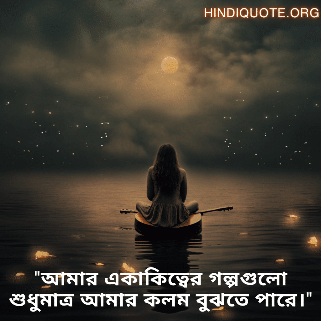 "আমার একাকিত্বের গল্পগুলো শুধুমাত্র আমার কলম বুঝতে পারে।"