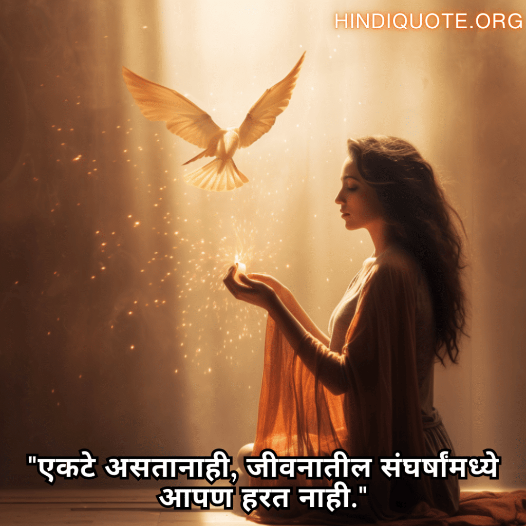 "एकटे असतानाही, जीवनातील संघर्षांमध्ये आपण हरत नाही."