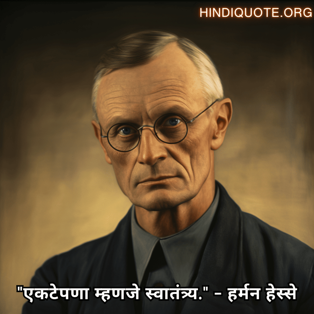"एकटेपणा म्हणजे स्वातंत्र्य." - हर्मन हेस्से