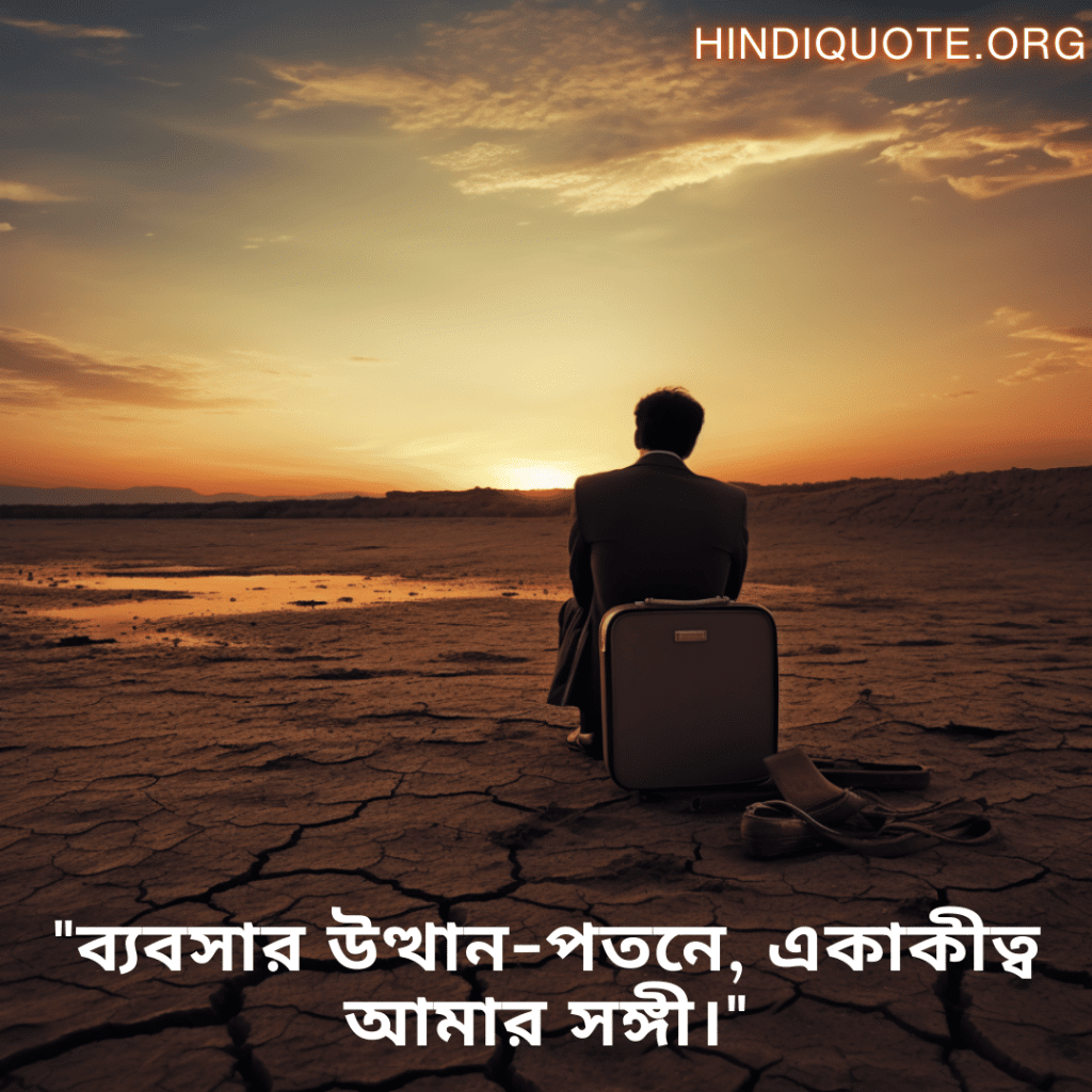 "ব্যবসার উত্থান-পতনে, একাকীত্ব আমার সঙ্গী।"