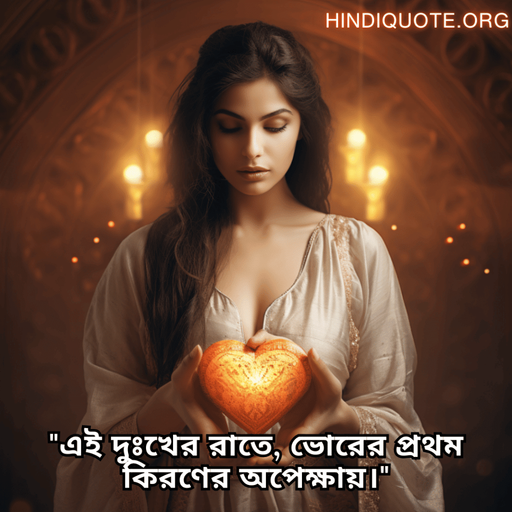 "এই দুঃখের রাতে, ভোরের প্রথম কিরণের অপেক্ষায়।"