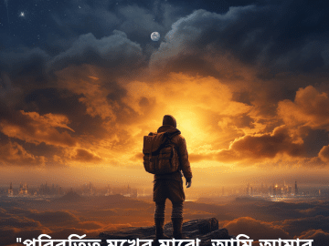"পরিবর্তিত মুখের মাঝে, আমি আমার জীবনের অসমাপ্ত কবিতাকে খুঁজছি।"