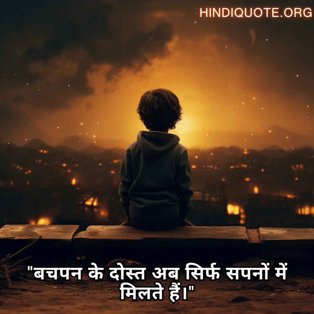 "बचपन के दोस्त अब सिर्फ सपनों में मिलते हैं।"