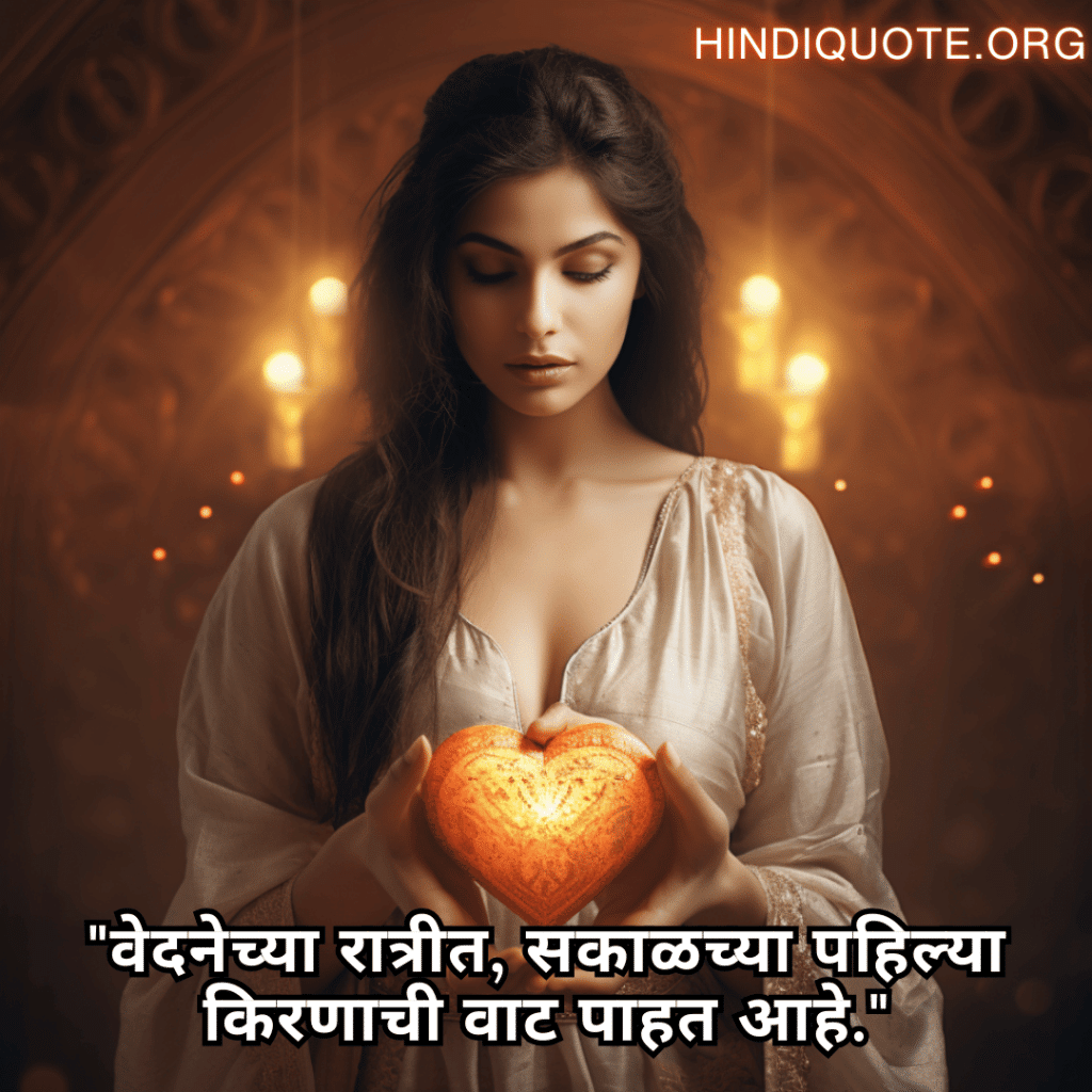 "वेदनेच्या रात्रीत, सकाळच्या पहिल्या किरणाची वाट पाहत आहे."