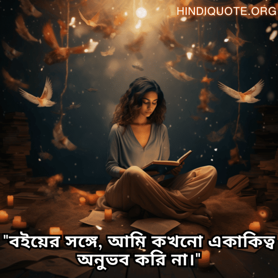 "বইয়ের সঙ্গে, আমি কখনো একাকিত্ব অনুভব করি না।"