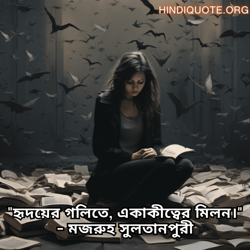 "হৃদয়ের গলিতে, একাকীত্বের মিলন।" - মজরুহ সুলতানপুরী