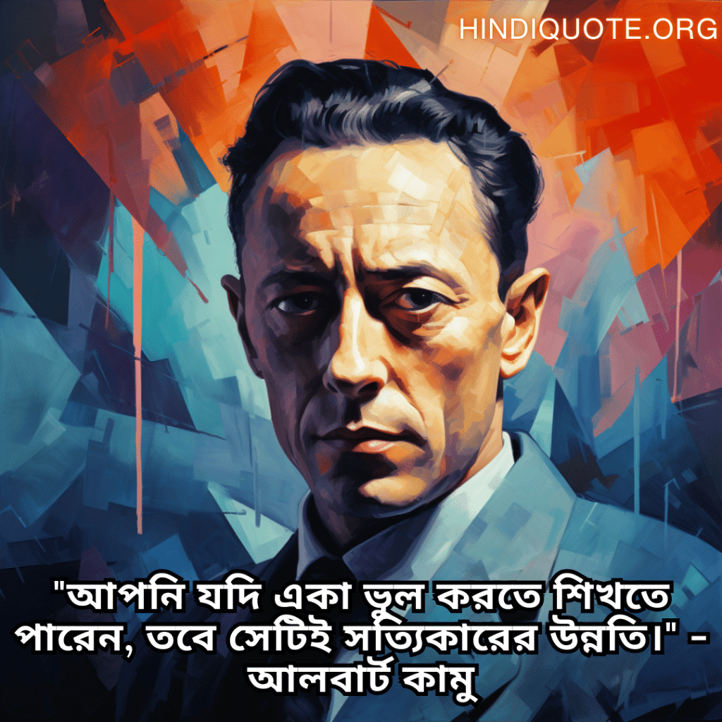 "আপনি যদি একা ভুল করতে শিখতে পারেন, তবে সেটিই সত্যিকারের উন্নতি।" - আলবার্ট কামু