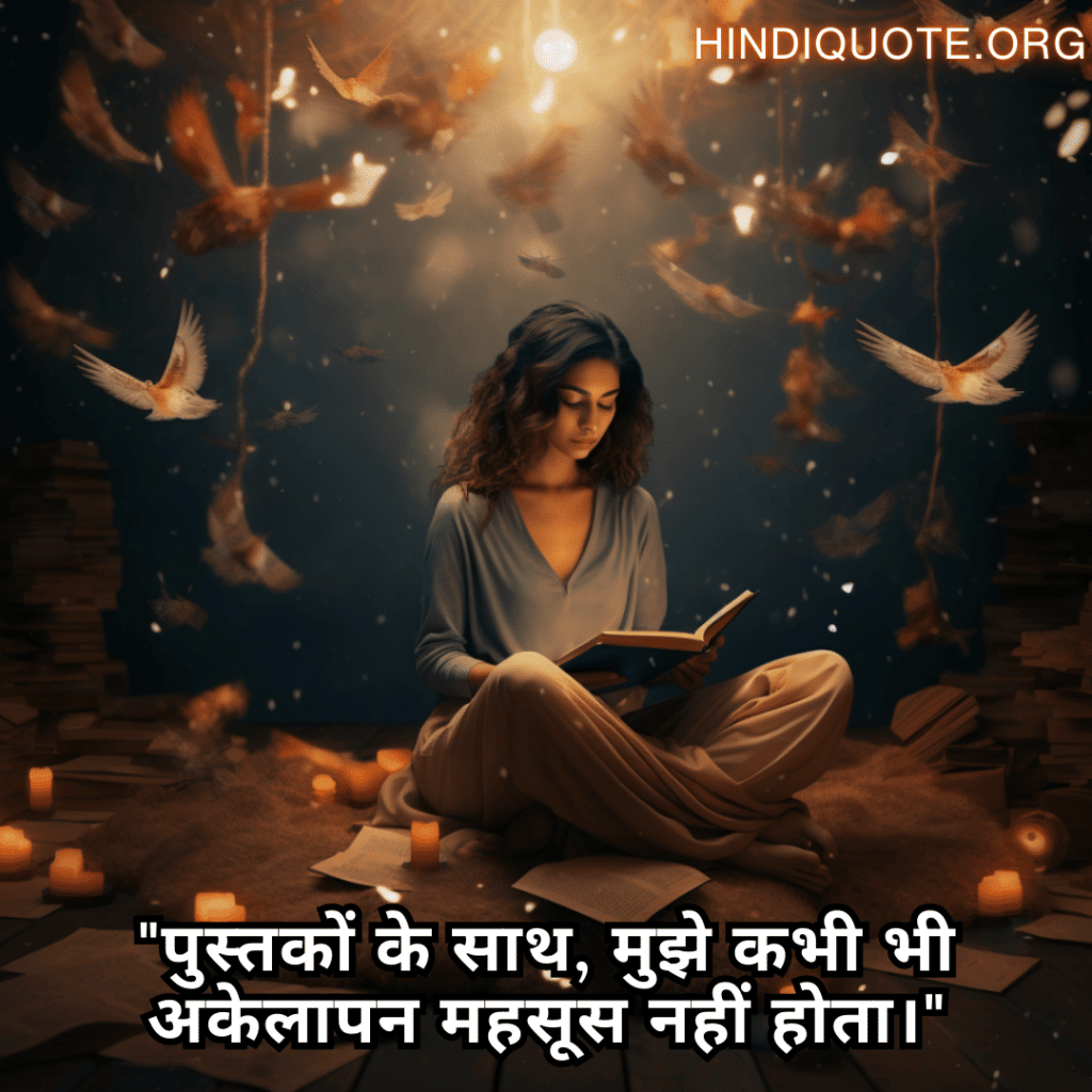 "पुस्तकों के साथ, मुझे कभी भी अकेलापन महसूस नहीं होता।"