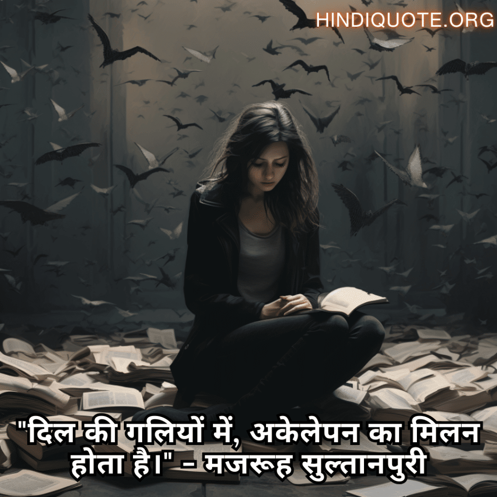 "दिल की गलियों में, अकेलेपन का मिलन होता है।" - मजरूह सुल्तानपुरी