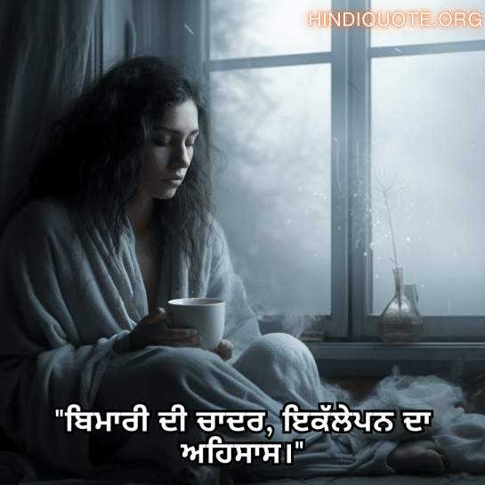 "ਬਿਮਾਰੀ ਦੀ ਚਾਦਰ, ਇਕੱਲੇਪਨ ਦਾ ਅਹਿਸਾਸ।"