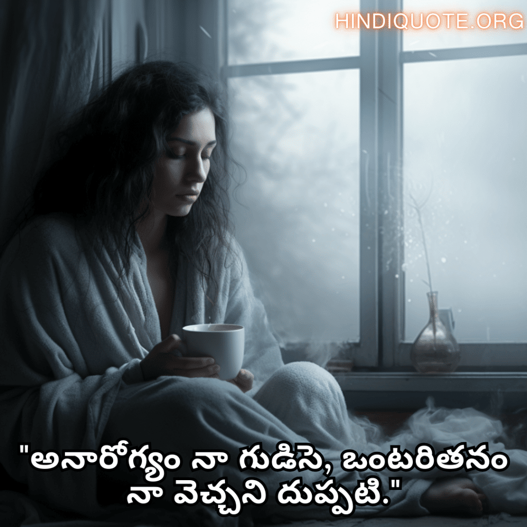 "అనారోగ్యం నా గుడిసె, ఒంటరితనం నా వెచ్చని దుప్పటి."