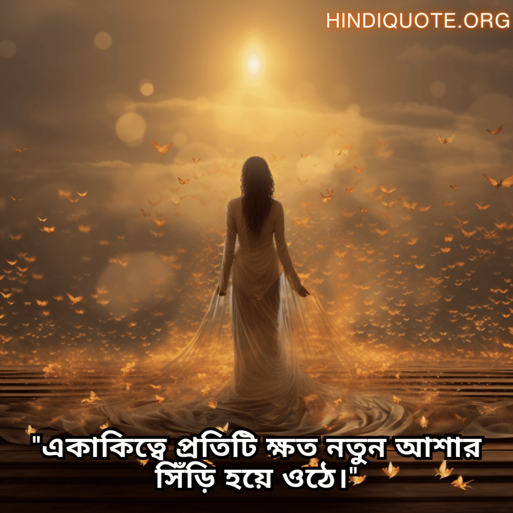 "একাকিত্বে প্রতিটি ক্ষত নতুন আশার সিঁড়ি হয়ে ওঠে।"