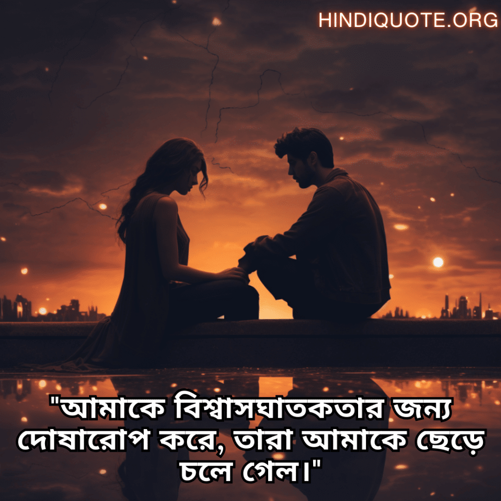 "আমাকে বিশ্বাসঘাতকতার জন্য দোষারোপ করে, তারা আমাকে ছেড়ে চলে গেল।"