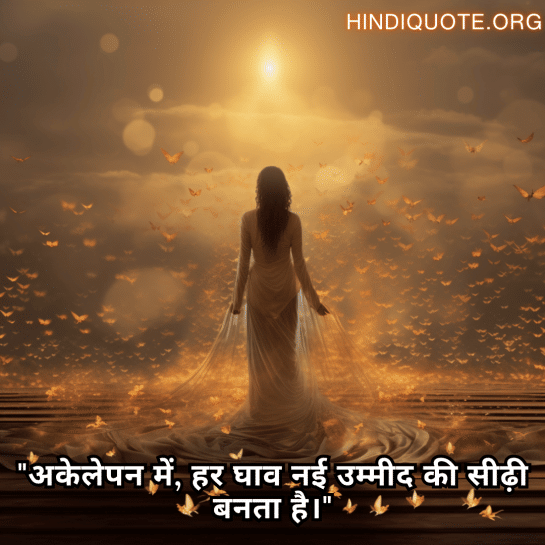 "अकेलेपन में, हर घाव नई उम्मीद की सीढ़ी बनता है।"