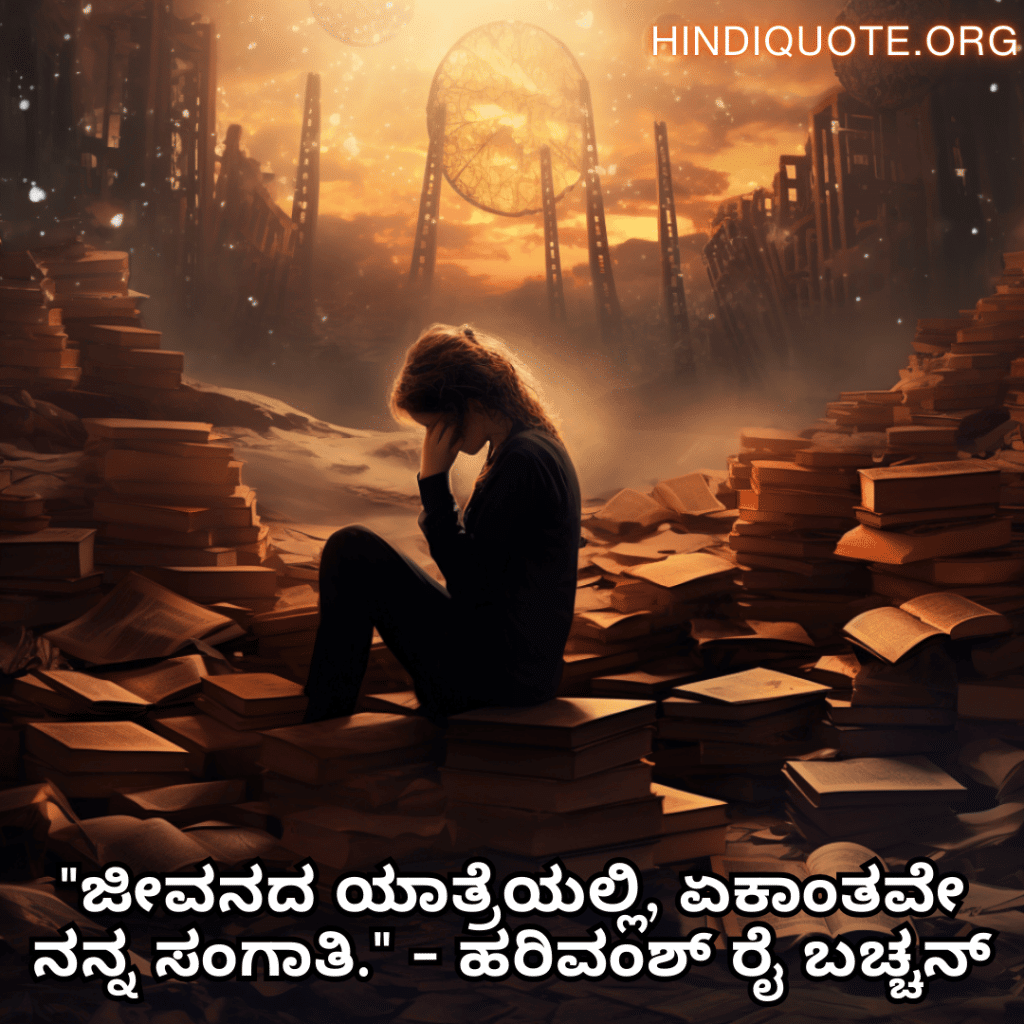 "ಜೀವನದ ಯಾತ್ರೆಯಲ್ಲಿ, ಏಕಾಂತವೇ ನನ್ನ ಸಂಗಾತಿ." - ಹರಿವಂಶ್ ರೈ ಬಚ್ಚನ್