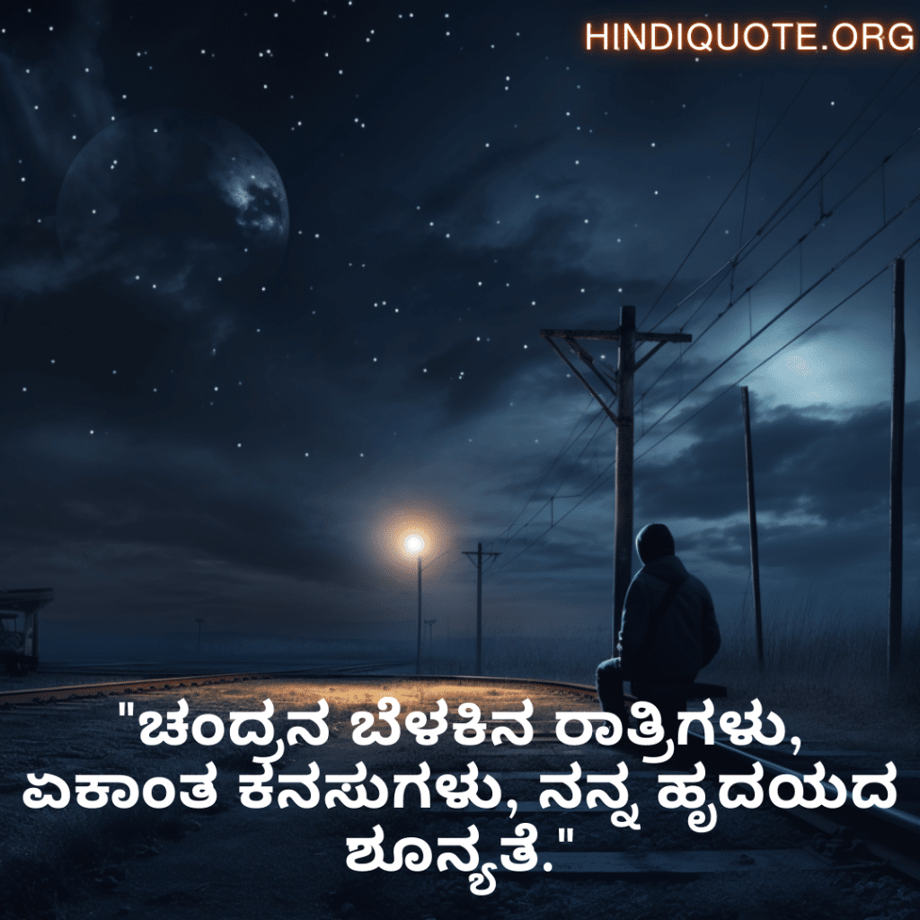 "ಚಂದ್ರನ ಬೆಳಕಿನ ರಾತ್ರಿಗಳು, ಏಕಾಂತ ಕನಸುಗಳು, ನನ್ನ ಹೃದಯದ ಶೂನ್ಯತೆ."