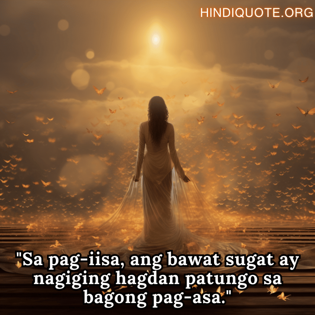 "Sa pag-iisa, ang bawat sugat ay nagiging hagdan patungo sa bagong pag-asa."