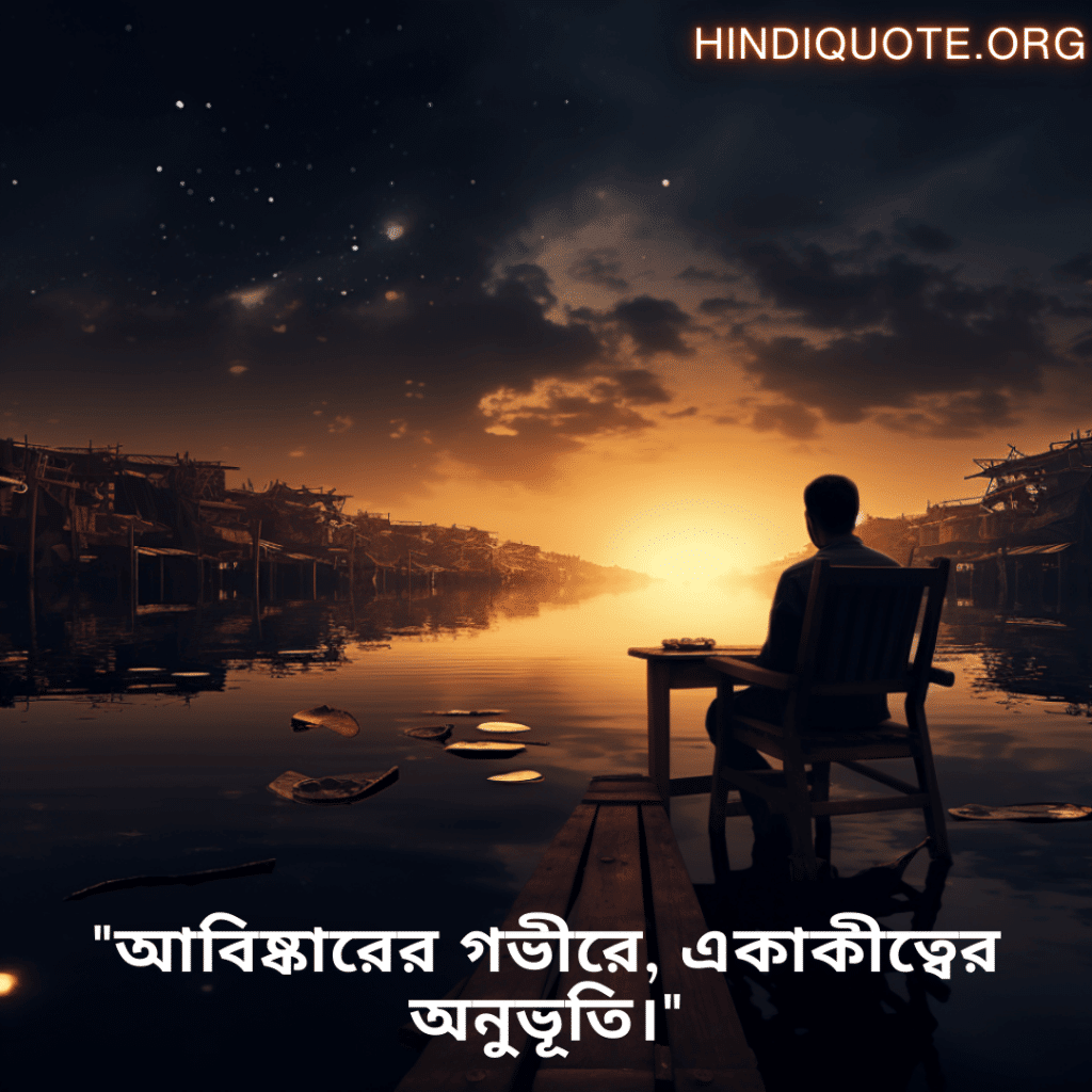 "আবিষ্কারের গভীরে, একাকীত্বের অনুভূতি।"
