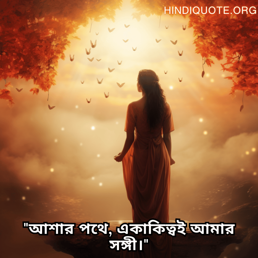 "আশার পথে, একাকিত্বই আমার সঙ্গী।"