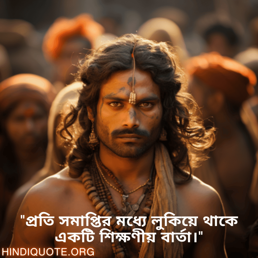 Breakup Quotes In Bengali On Understanding "প্রতি সমাপ্তির মধ্যে লুকিয়ে থাকে একটি শিক্ষণীয় বার্তা।"