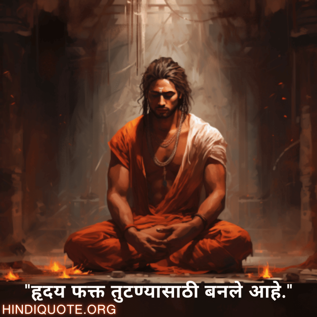 Breakup Quotes In Marathi On Deep Pain "हृदय फक्त तुटण्यासाठी बनले आहे."