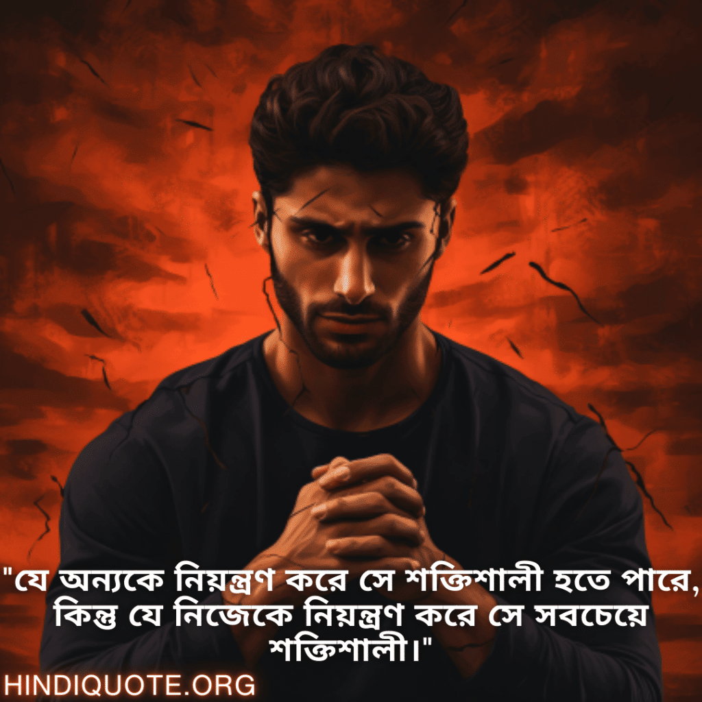 Self-Control Attitude Status In Bengali "যে অন্যকে নিয়ন্ত্রণ করে সে শক্তিশালী হতে পারে, কিন্তু যে নিজেকে নিয়ন্ত্রণ করে সে সবচেয়ে শক্তিশালী।"