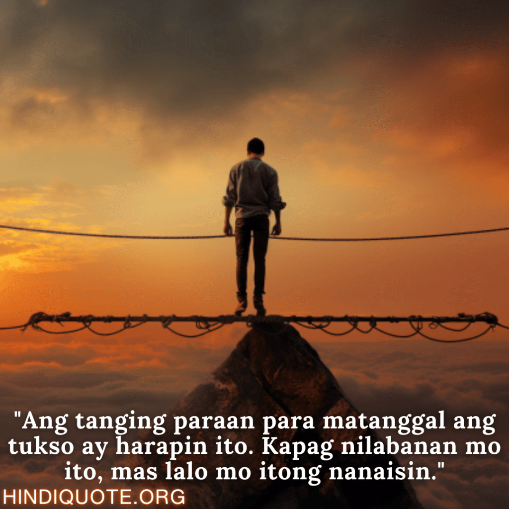 Self-Control Attitude Quotes In Tagalog "Ang tanging paraan para matanggal ang tukso ay harapin ito. Kapag nilabanan mo ito, mas lalo mo itong nanaisin."