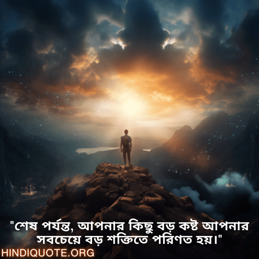Brave Attitude Status In Bengali "শেষ পর্যন্ত, আপনার কিছু বড় কষ্ট আপনার সবচেয়ে বড় শক্তিতে পরিণত হয়।"