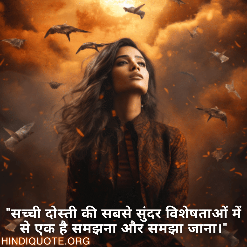 Understanding Attitude Shayari In Hindi "सच्ची दोस्ती की सबसे सुंदर विशेषताओं में से एक है समझना और समझा जाना।"