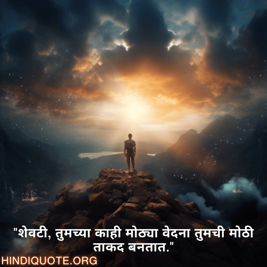 Brave Attitude Quotes In Marathi "शेवटी, तुमच्या काही मोठ्या वेदना तुमची मोठी ताकद बनतात."