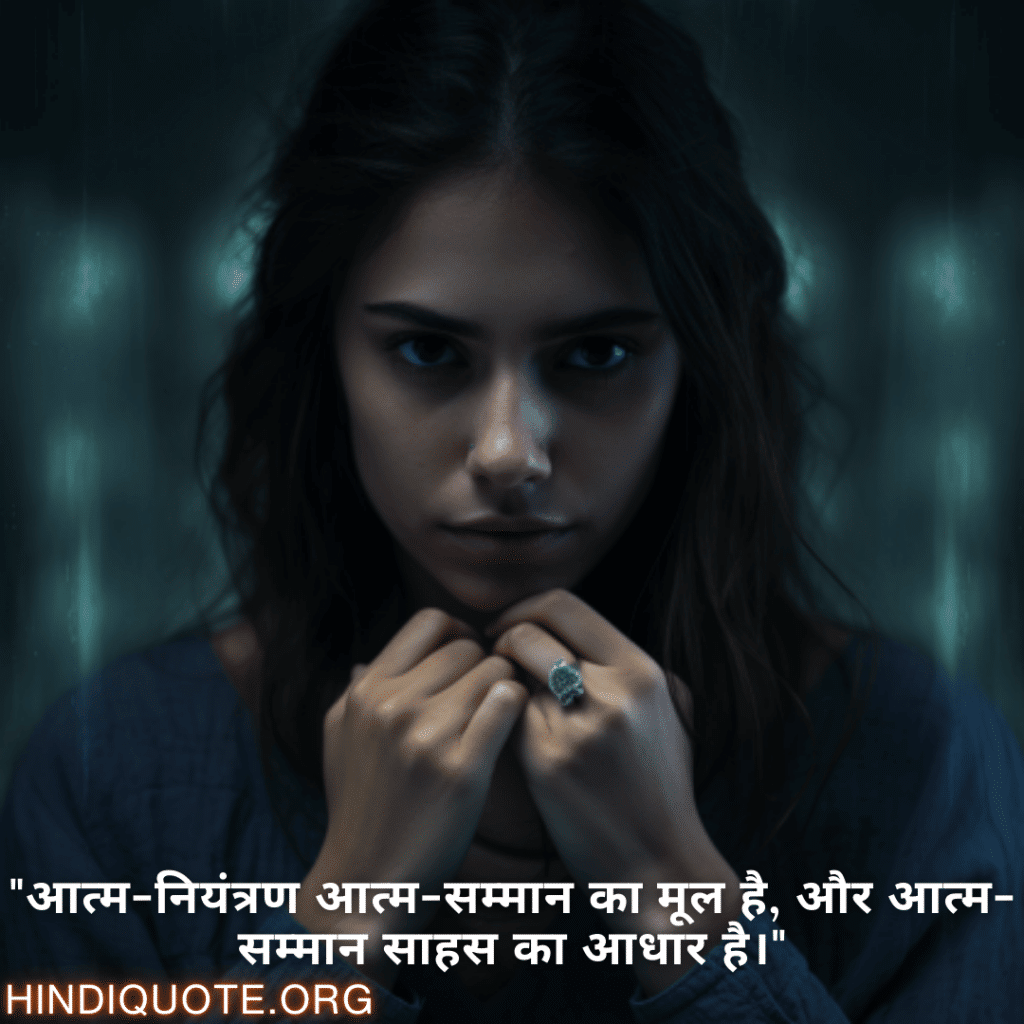 "आत्म-नियंत्रण आत्म-सम्मान का मूल है, और आत्म-सम्मान साहस का आधार है।"