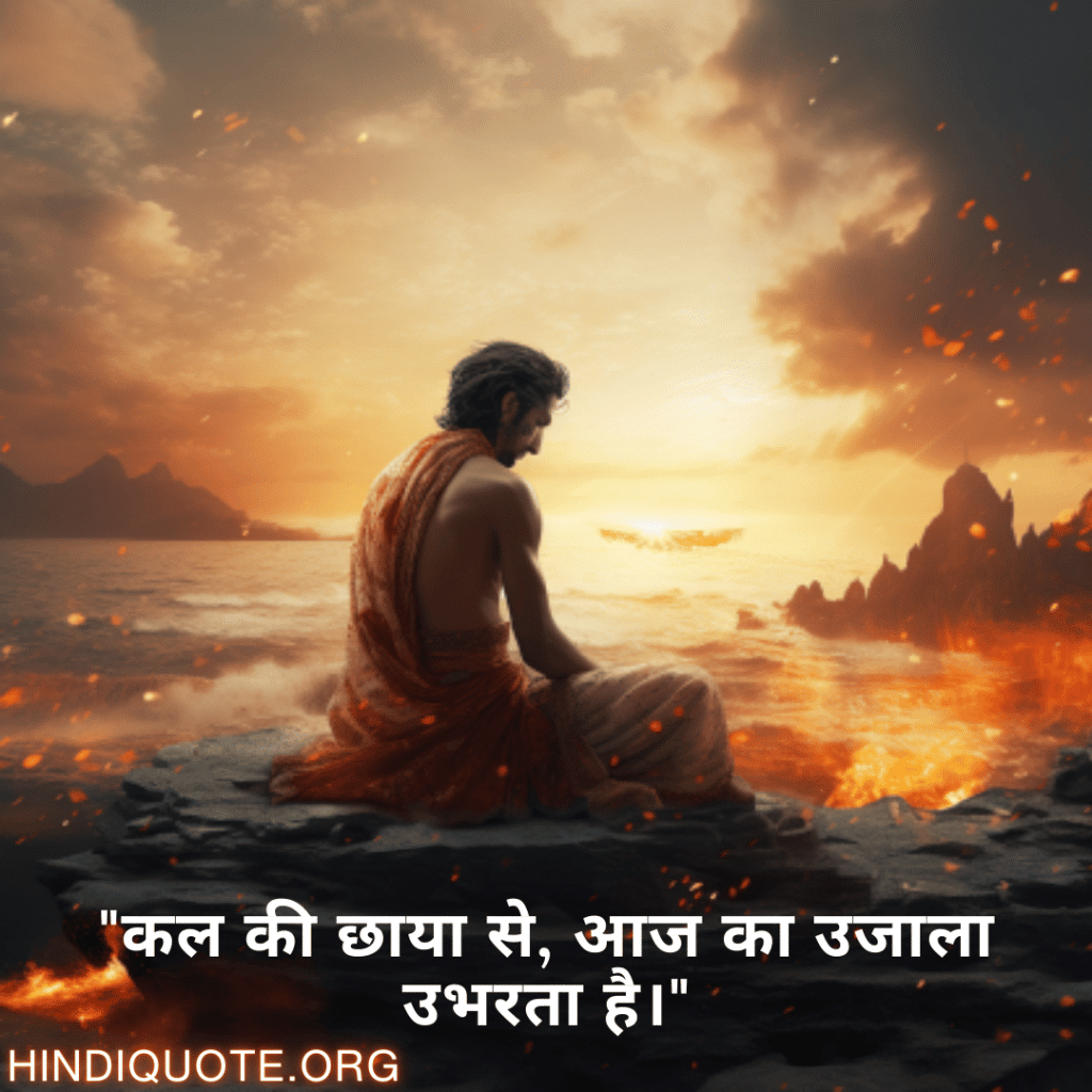 "कल की छाया से, आज का उजाला उभरता है।"
