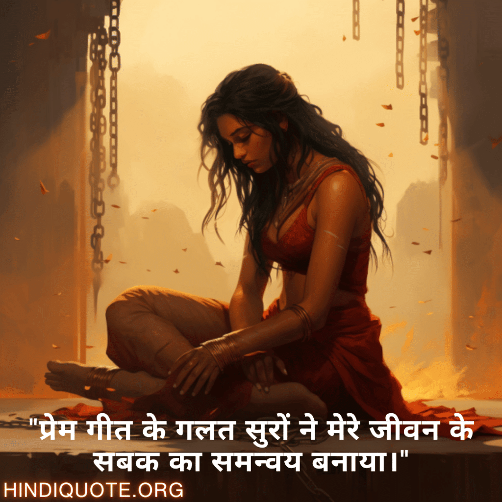 "प्रेम गीत के गलत सुरों ने मेरे जीवन के सबक का समन्वय बनाया।"