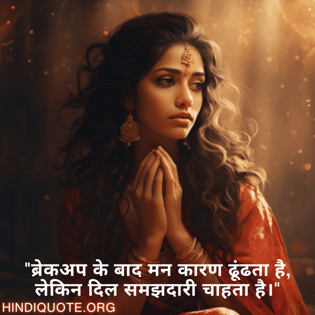 "ब्रेकअप के बाद मन कारण ढूंढता है, लेकिन दिल समझदारी चाहता है।"