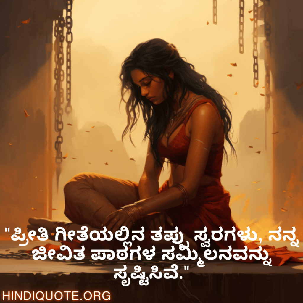 "ಪ್ರೀತಿ ಗೀತೆಯಲ್ಲಿನ ತಪ್ಪು ಸ್ವರಗಳು, ನನ್ನ ಜೀವಿತ ಪಾಠಗಳ ಸಮ್ಮಿಲನವನ್ನು ಸೃಷ್ಟಿಸಿವೆ."