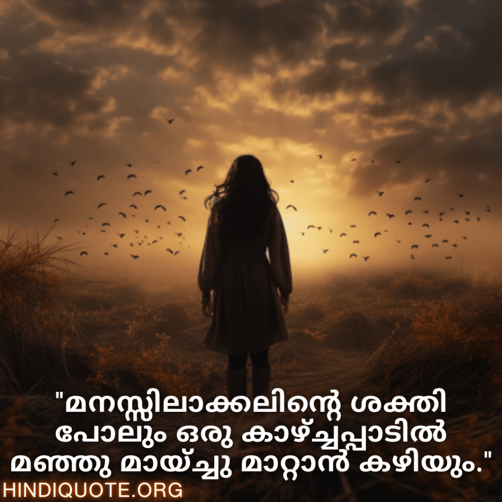 "മനസ്സിലാക്കലിന്റെ ശക്തി പോലും ഒരു കാഴ്ച്ചപ്പാടിൽ മഞ്ഞു മായ്ച്ചു മാറ്റാൻ കഴിയും."