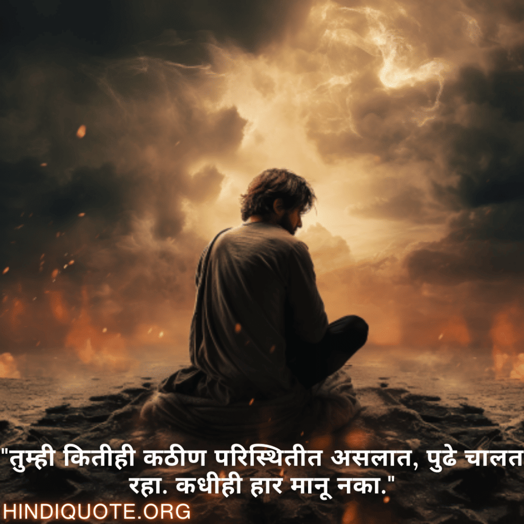"तुम्ही कितीही कठीण परिस्थितीत असलात, पुढे चालत रहा. कधीही हार मानू नका."
