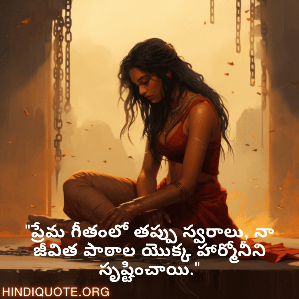 "ప్రేమ గీతంలో తప్పు స్వరాలు, నా జీవిత పాఠాల యొక్క హార్మోనీని సృష్టించాయి."