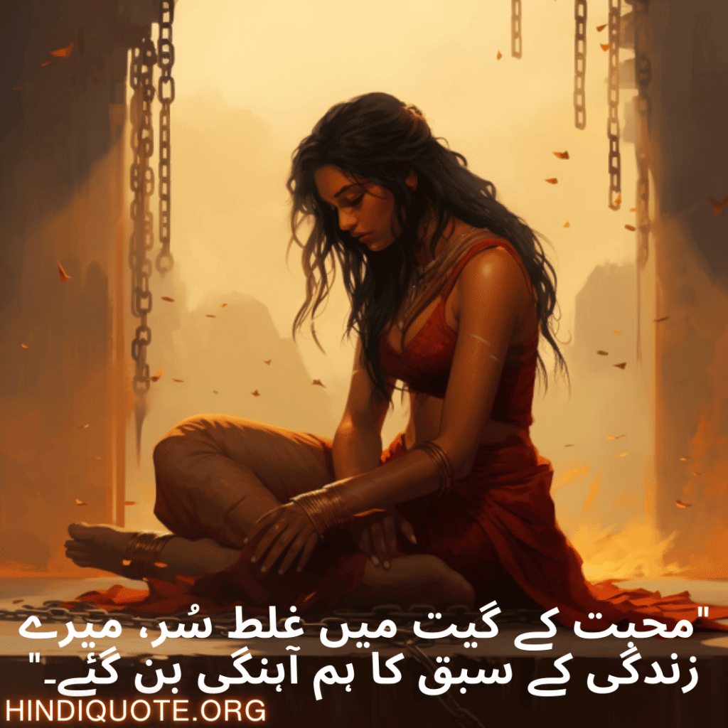 "محبت کے گیت میں غلط سُر، میرے زندگی کے سبق کا ہم آہنگی بن گئے۔"