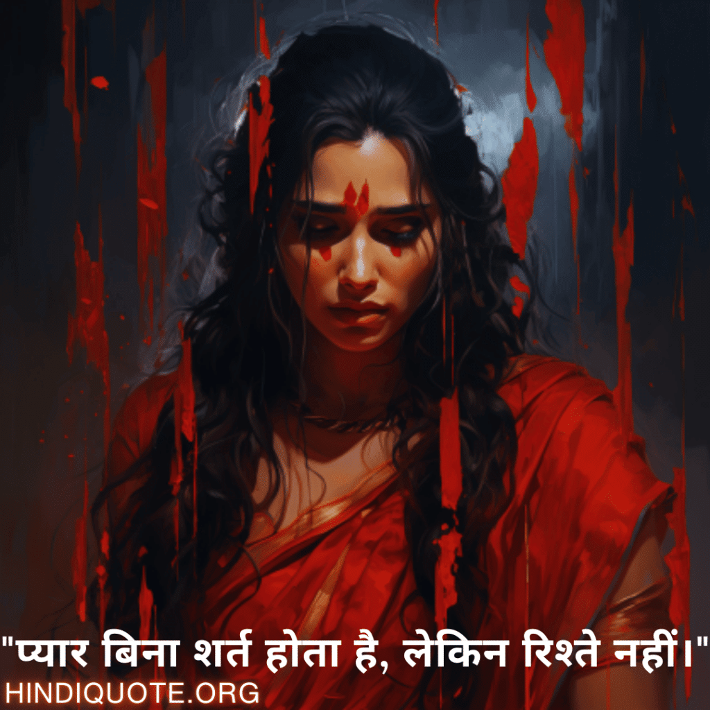 "प्यार बिना शर्त होता है, लेकिन रिश्ते नहीं।"