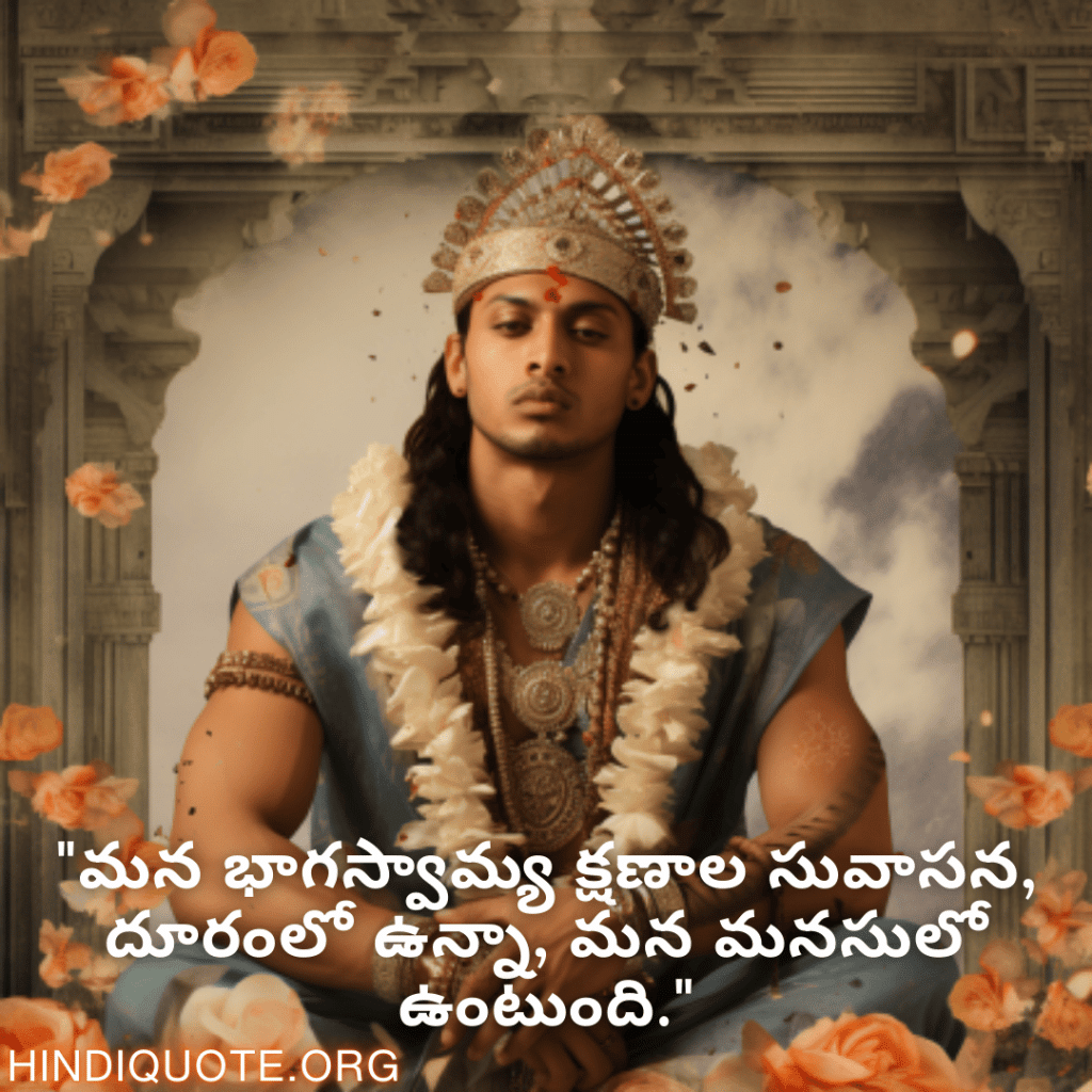 "మన భాగస్వామ్య క్షణాల సువాసన, దూరంలో ఉన్నా, మన మనసులో ఉంటుంది."