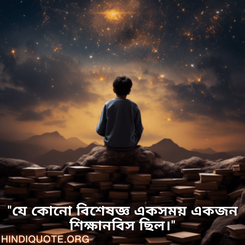 "যে কোনো বিশেষজ্ঞ একসময় একজন শিক্ষানবিস ছিল।"