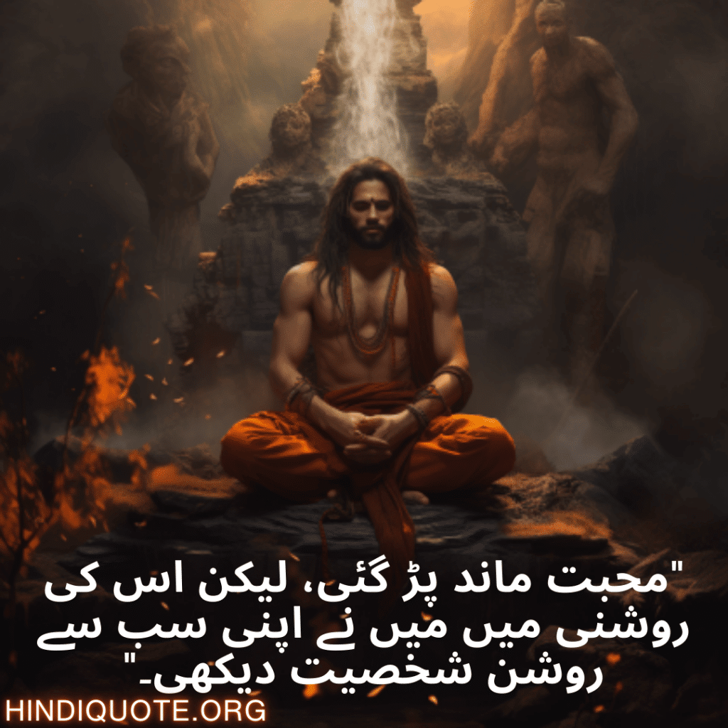 "محبت ماند پڑ گئی، لیکن اس کی روشنی میں میں نے اپنی سب سے روشن شخصیت دیکھی۔"