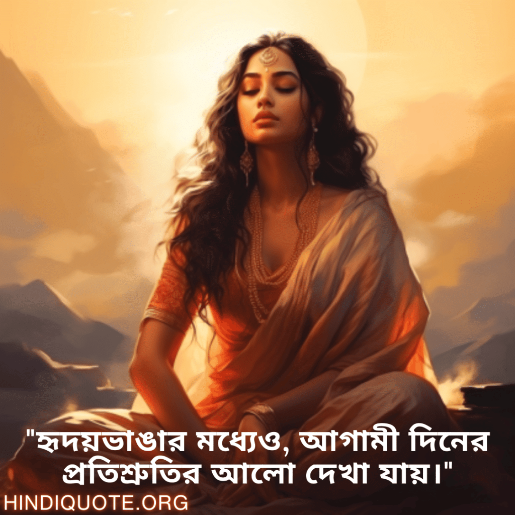 "হৃদয়ভাঙার মধ্যেও, আগামী দিনের প্রতিশ্রুতির আলো দেখা যায়।"
