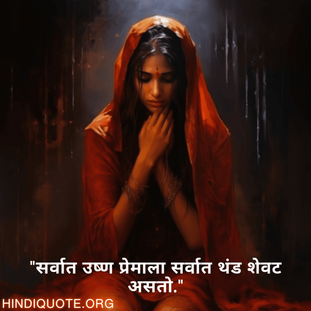 "सर्वात उष्ण प्रेमाला सर्वात थंड शेवट असतो."