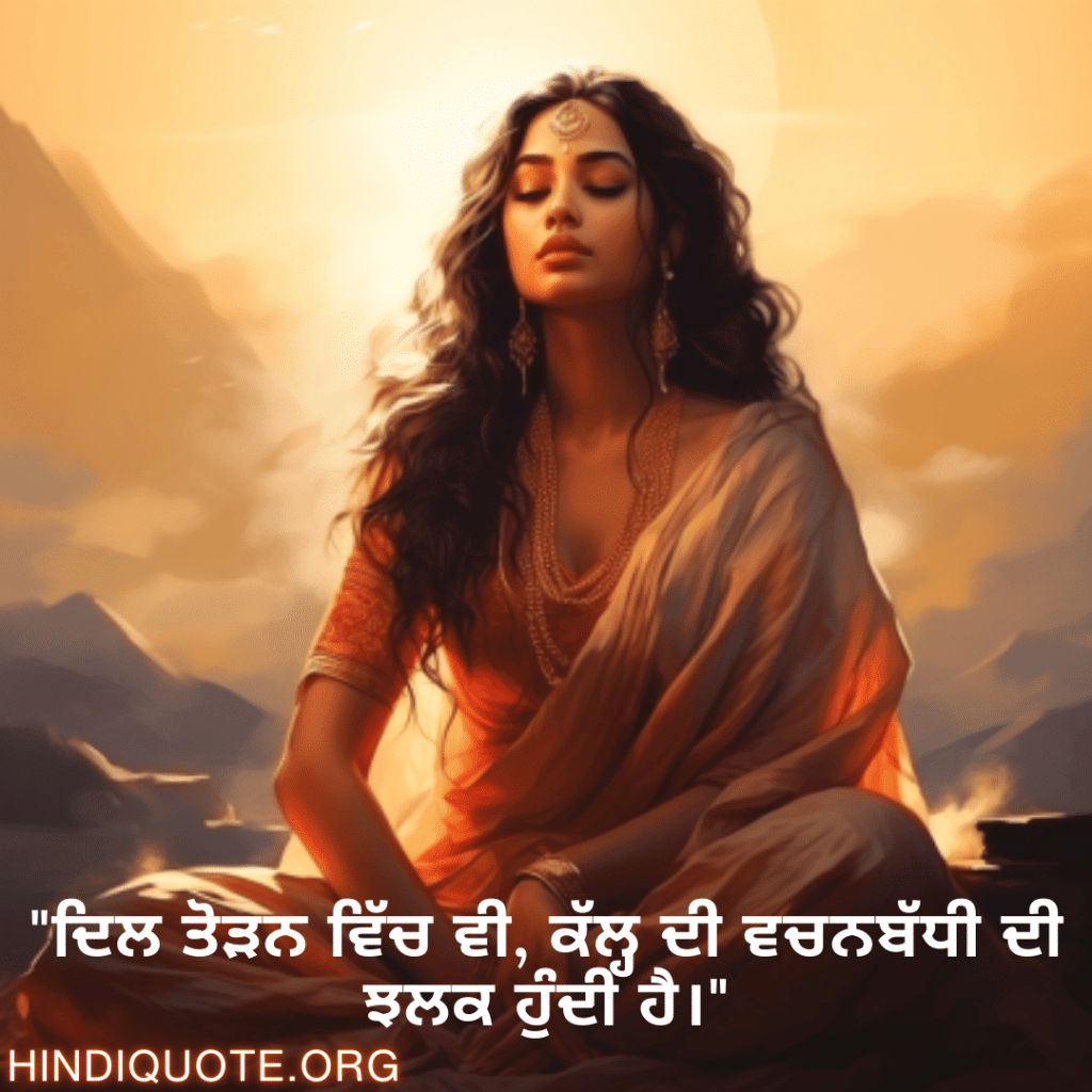 "ਦਿਲ ਤੋੜਨ ਵਿੱਚ ਵੀ, ਕੱਲ੍ਹ ਦੀ ਵਚਨਬੱਧੀ ਦੀ ਝਲਕ ਹੁੰਦੀ ਹੈ।"