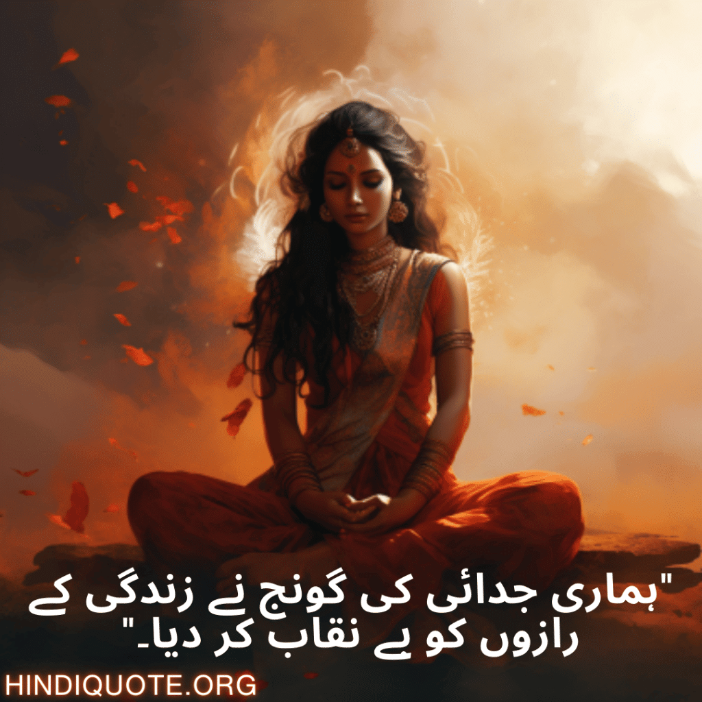 "ہماری جدائی کی گونج نے زندگی کے رازوں کو بے نقاب کر دیا۔"