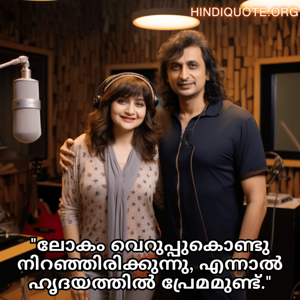"ലോകം വെറുപ്പുകൊണ്ടു നിറഞ്ഞിരിക്കുന്നു, എന്നാൽ ഹൃദയത്തിൽ പ്രേമമുണ്ട്."