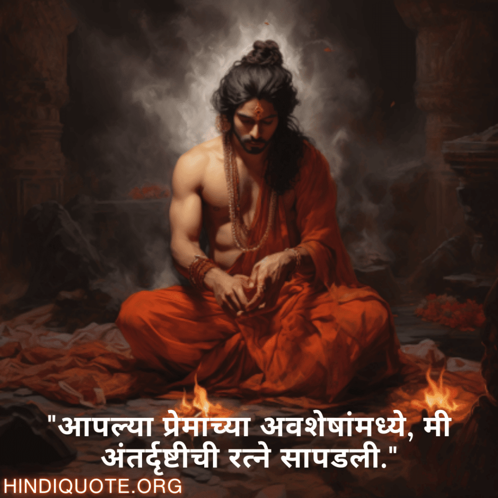 "आपल्या प्रेमाच्या अवशेषांमध्ये, मी अंतर्दृष्टीची रत्ने सापडली."