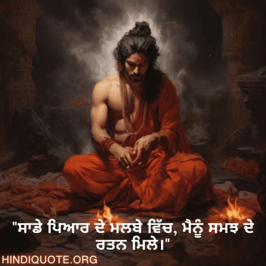 "ਸਾਡੇ ਪਿਆਰ ਦੇ ਮਲਬੇ ਵਿੱਚ, ਮੈਨੂੰ ਸਮਝ ਦੇ ਰਤਨ ਮਿਲੇ।"